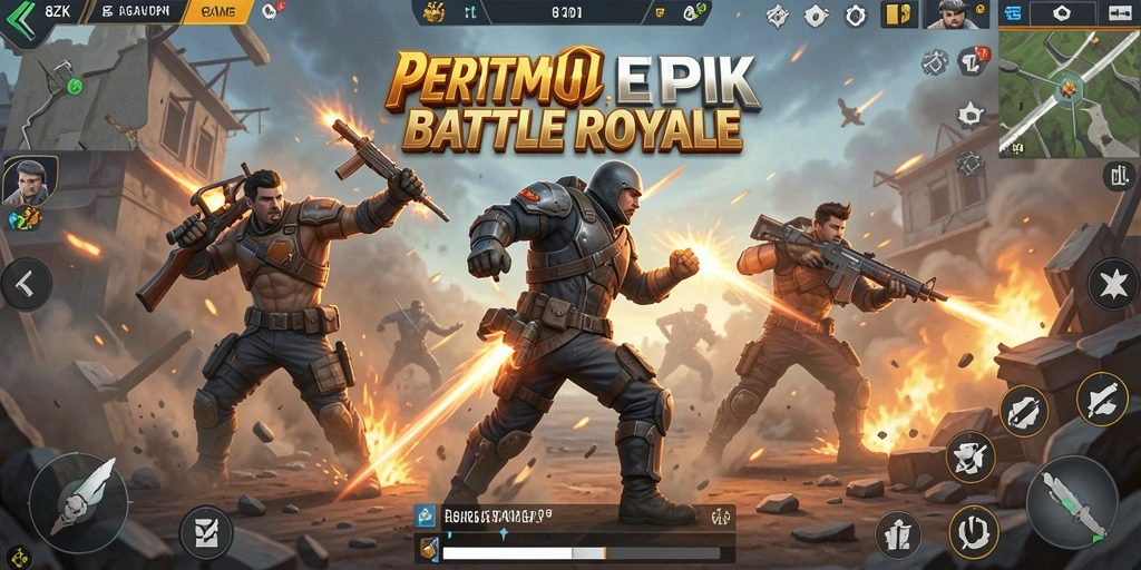 Tampilan gameplay 8ZK yang mendebarkan dalam pertempuran Battle Royale.