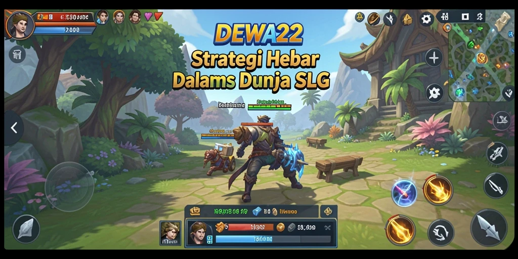 Tampilan gameplay DEWA22 dengan berbagai pertempuran SLG yang intens.