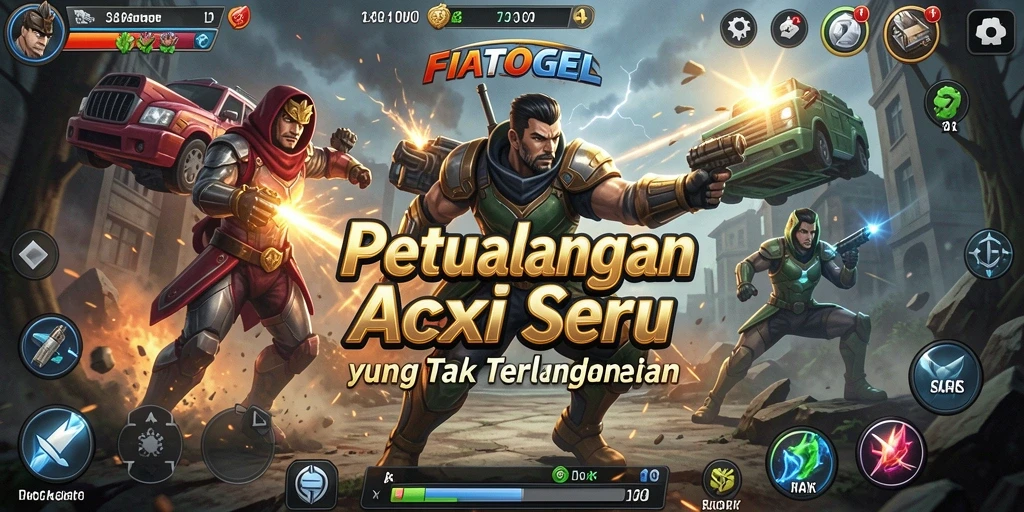 Tangkapan layar gameplay FIATOGEL menampilkan aksi pertarungan yang intens dan mendebarkan.