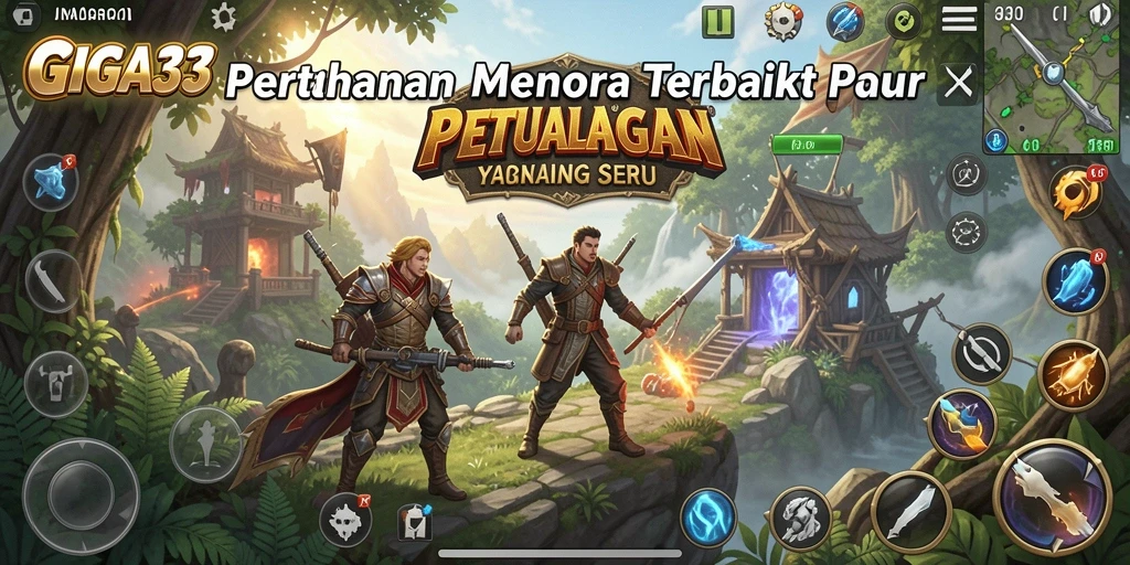 Tampilan gameplay GIGA33 dengan aksi Tower Defense yang seru.
