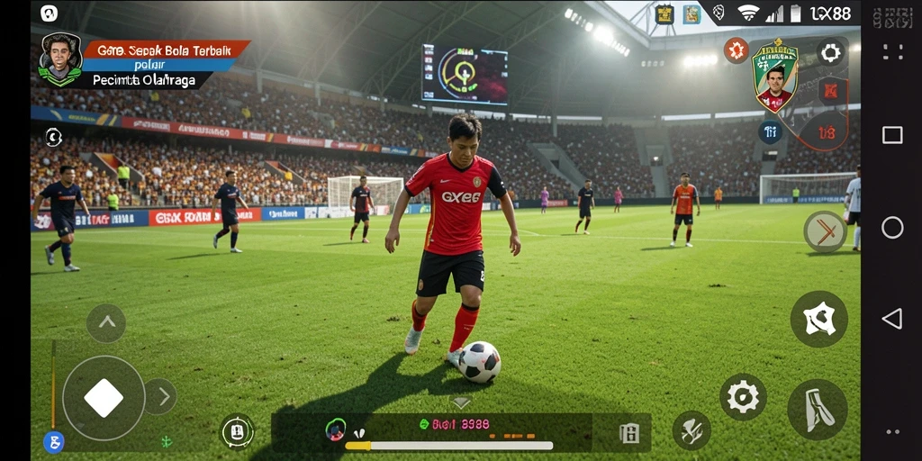 Tangkapan layar GX88 menampilkan aksi sepak bola seru di lapangan.