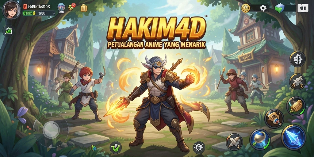 Gameplay HAKIM4D yang menampilkan pertarungan karakter anime.