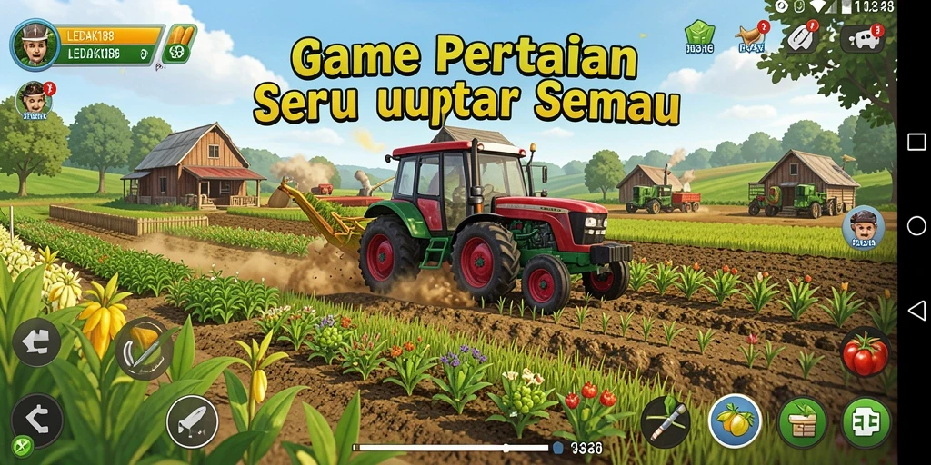 Tampilan menarik dari gameplay pertanian LEDAK188.