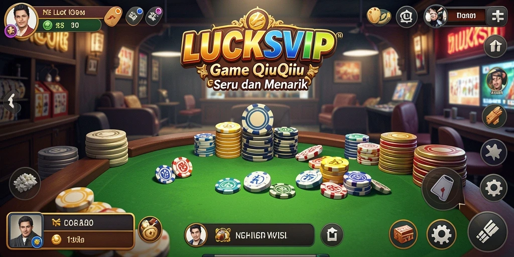Tampilan menarik dan seru dari gameplay QiuQiu LUCKSVIP.