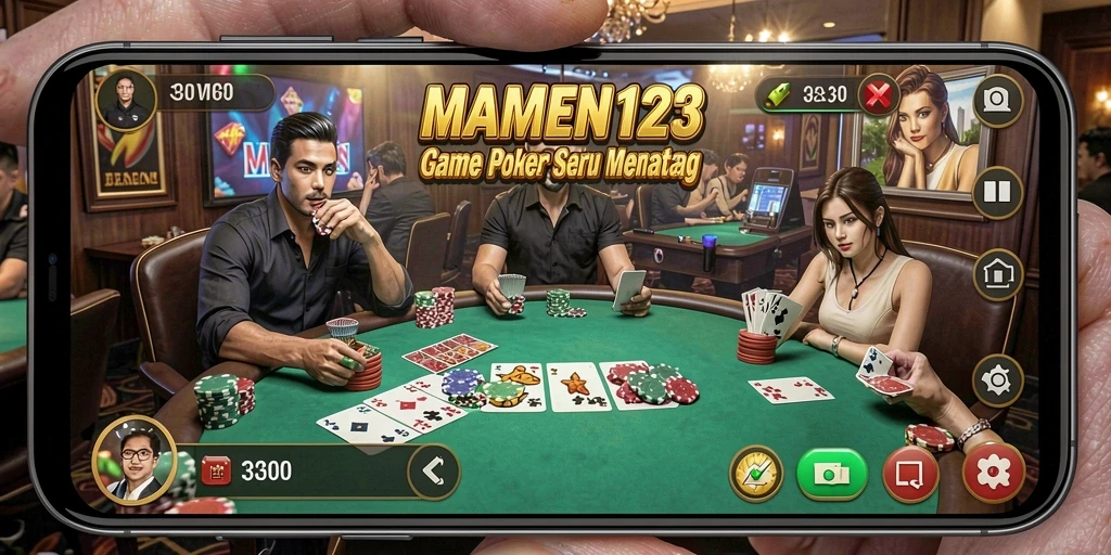 Tampilan gameplay seru dari MAMEN123 dengan berbagai meja poker.