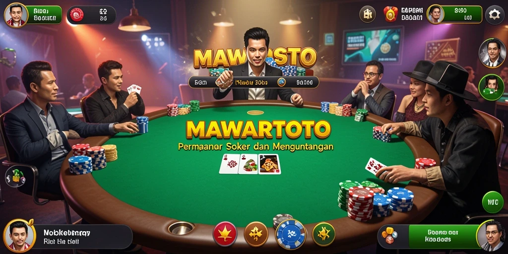 Tampilan menarik dari gameplay poker di MAWARTOTO.