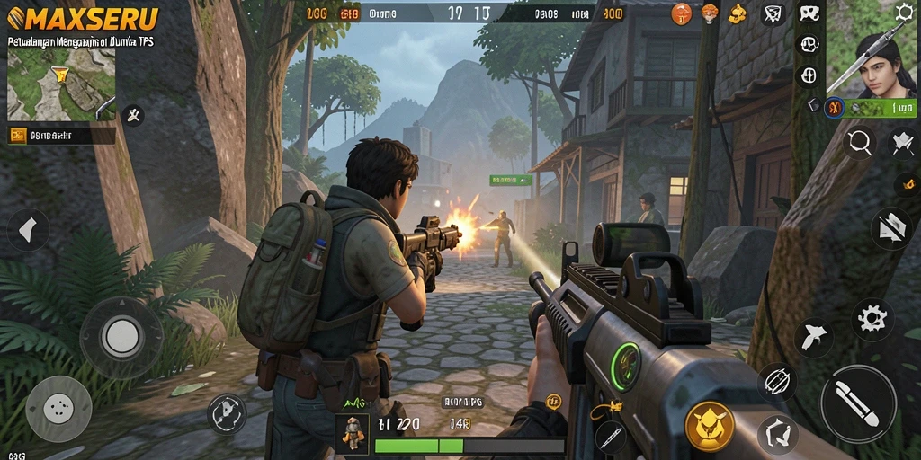 Tangkapan layar dari gameplay intens <strong>MAXSERU</strong> saat pertempuran berlangsung.