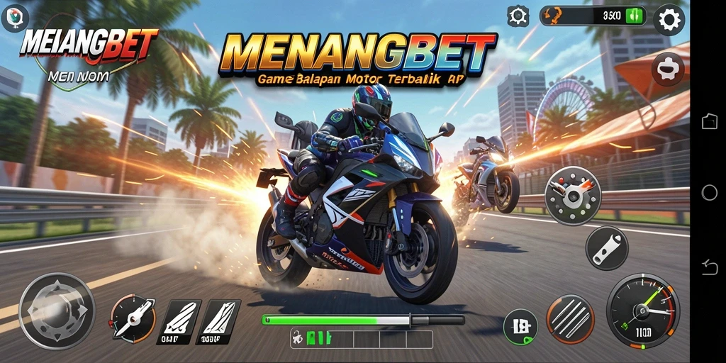 Gameplay menegangkan dari MENANGBET dalam balapan motor.