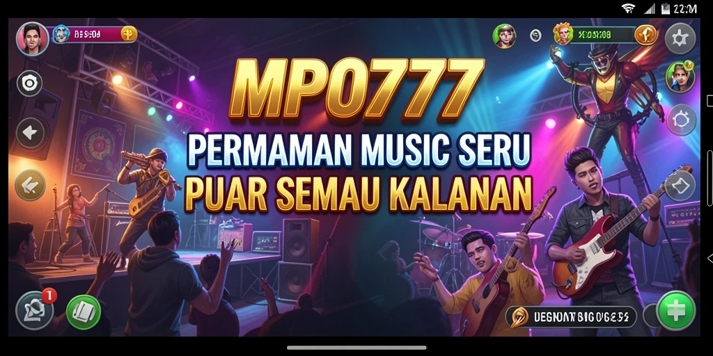 Tampilan gameplay seru di MPO777 dengan berbagai lagu menarik.