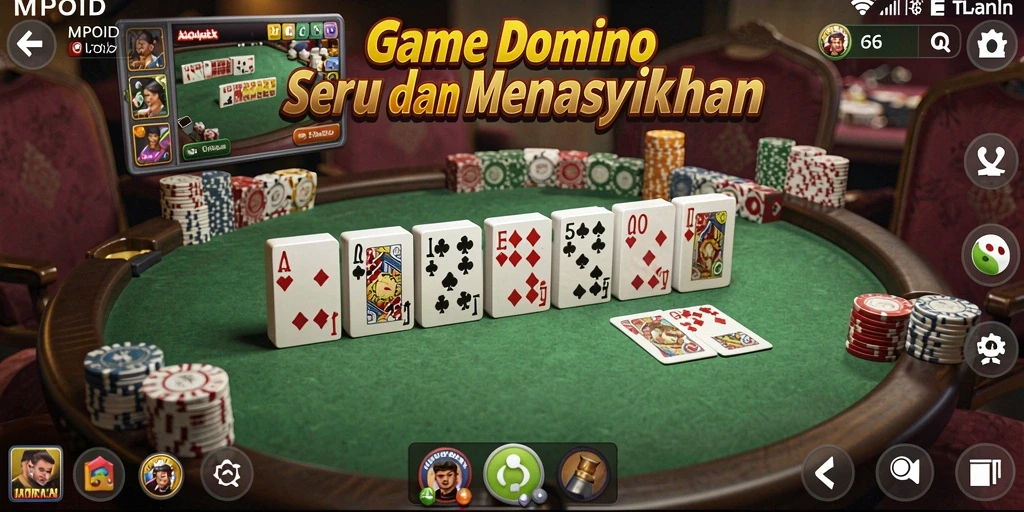Screenshot MPOID menampilkan gameplay Domino yang seru dan interaktif.