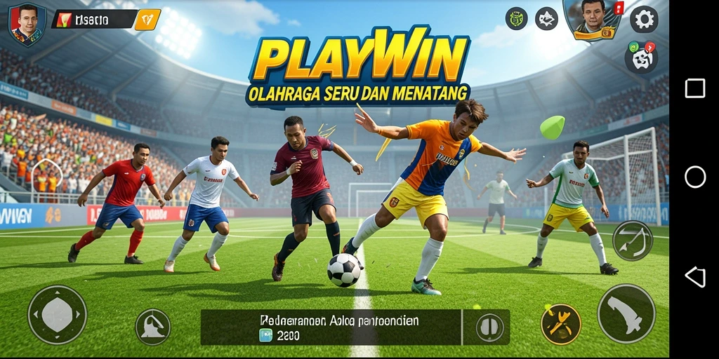Tampilan utama gameplay PLAYWIN dengan aksi olahraga yang menegangkan.