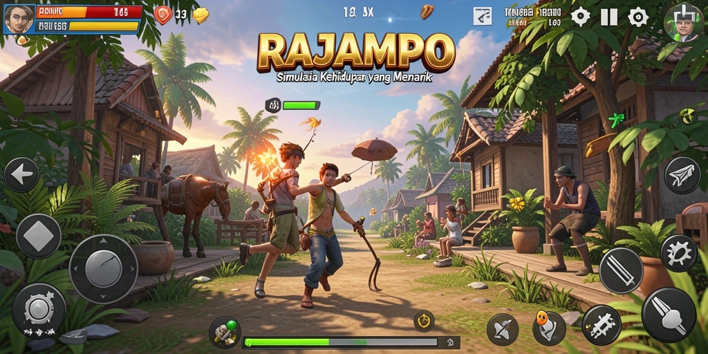 Screenshot RAJAMPO menampilkan gameplay simulasi yang menarik.