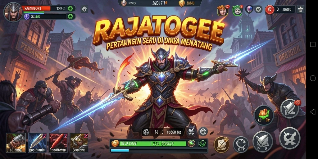 Tangkapan layar gameplay RAJATOGEL menampilkan aksi pertarungan yang seru dan dinamis.