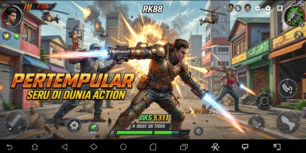 Tampilan gameplay seru RK88 dengan aksi mendebarkan.
