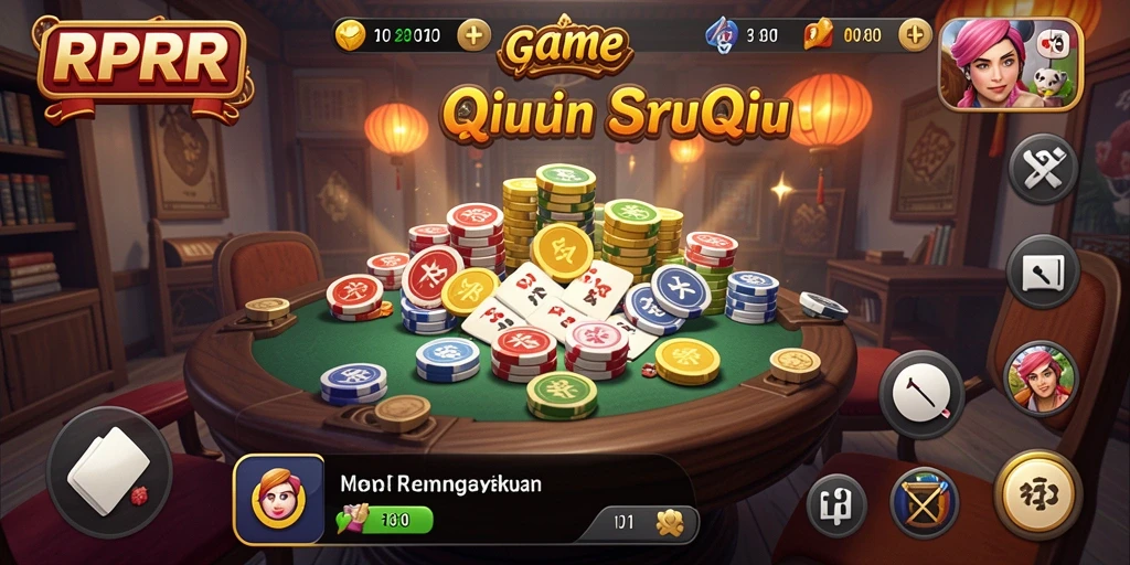 Screenshot permainan QiuQiu yang menampilkan gameplay RPRR.