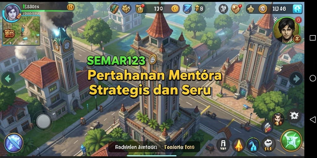 Tampilan gameplay SEMAR123 menunjukkan strategi menara yang dinamis dan menarik.