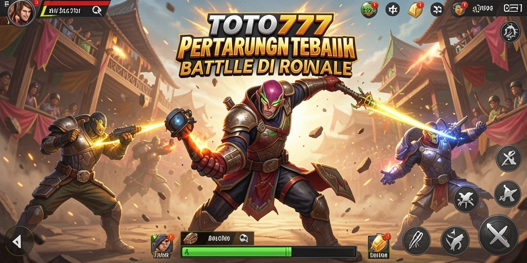 Screenshot gameplay TOTO777 yang menampilkan aksi Battle Royale seru.