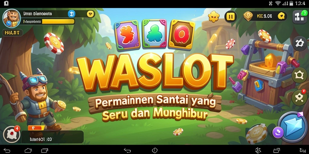 Screenshot gameplay WASLOT menampilkan grafis yang menarik dan tampilan yang ceria.